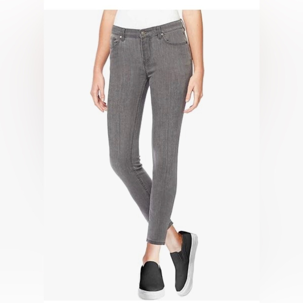 Buffalo David Bitton Aubrey Mid-Rise Super Soft  Jeans Grey Wash Size 6 skinny,